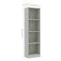 4-stöckiges Regal aus grauem Beton aus Sperrholz 40x24x142cm von vidaXL, Bücherregale und Regale - Ref: Foro24-800841, Preis:...