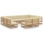 Set de muebles de jardín 11 pzs cojines madera pino marrón miel de , Conjuntos de jardín - Ref: Foro24-3077227, Precio: 1,00 ...