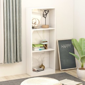 3-level glossy white wooden shelf 40x24x109 cm by vidaXL, Bookcases and shelves - Ref: Foro24-800834, Price: 38,49 €, Discoun...