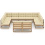 Set de muebles de jardín 11 pzs cojines madera pino marrón miel de , Conjuntos de jardín - Ref: Foro24-3077227, Precio: 1,00 ...