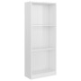 Estantería de 3 niveles madera blanco brillo 40x24x109 cm de vidaXL, Librerías y estanterías - Ref: Foro24-800834, Precio: 37...