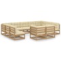 Set de muebles de jardín 11 pzs cojines madera pino marrón miel de , Conjuntos de jardín - Ref: Foro24-3077267, Precio: 1,00 ...