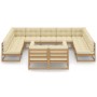 Set de muebles de jardín 11 pzs cojines madera pino marrón miel de , Conjuntos de jardín - Ref: Foro24-3077267, Precio: 1,00 ...