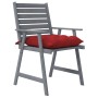 Garden dining chairs with cushions 4 pcs solid acacia wood by , Garden chairs - Ref: Foro24-3078425, Price: 350,85 €, Discoun...