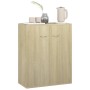 Aparador de madera contrachapada color roble Sonoma 60x30x75 cm