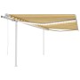 Toldo automático con LED y sensor viento amarillo blanco 4x3 m de , Toldos - Ref: Foro24-3069953, Precio: 696,77 €, Descuento: %