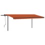 Automatic retractable awning with orange and brown poles 5x3 m by , Awnings - Ref: Foro24-3070190, Price: 708,44 €, Discount: %