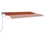 Automatic retractable awning with orange and brown poles 5x3 m by , Awnings - Ref: Foro24-3070190, Price: 708,44 €, Discount: %