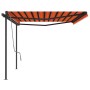 Toldo retráctil automático con postes naranja y marrón 5x3 m de , Toldos - Ref: Foro24-3070190, Precio: 689,03 €, Descuento: %