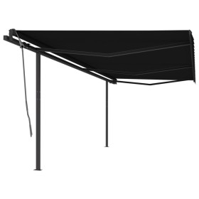 Automatic retractable awning with anthracite gray poles 6x3 m by , Awnings - Ref: Foro24-3070199, Price: 653,39 €, Discount: %