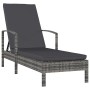 Gray synthetic rattan sun lounger with armrests by vidaXL, Loungers - Ref: Foro24-48126, Price: 100,78 €, Discount: %