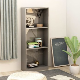 3-tier glossy gray plywood shelf 40x24x108 cm by vidaXL, Bookcases and shelves - Ref: Foro24-800836, Price: 46,85 €, Discount: %