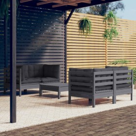 Garden furniture 5 pieces with anthracite pine wood cushions by , Garden sets - Ref: Foro24-3096024, Price: 414,99 €, Discoun...