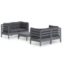 Garden furniture 5 pieces with anthracite pine wood cushions by , Garden sets - Ref: Foro24-3096024, Price: 411,81 €, Discoun...