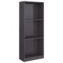 3-stufiges Regal aus glänzend grauem Sperrholz, 40 x 24 x 108 cm von vidaXL, Bücherregale und Regale - Ref: Foro24-800836, Pr...