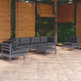 Garden furniture set 7 pieces and cushions solid pine wood by , Garden sets - Ref: Foro24-3096204, Price: 604,99 €, Discount: %