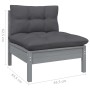 5-piece garden furniture set and gray pine wood cushions by , Garden sets - Ref: Foro24-3096360, Price: 410,38 €, Discount: %