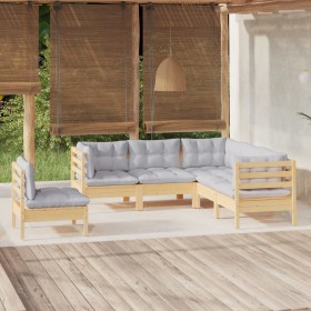 5-piece garden furniture set with pine wood cushions by , Garden sets - Ref: Foro24-3096405, Price: 384,99 €, Discount: %