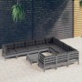 Garden furniture 11 pieces and gray pine wood cushions by , Garden sets - Ref: Foro24-3097003, Price: 967,30 €, Discount: %