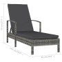 Gray synthetic rattan sun lounger with armrests by vidaXL, Loungers - Ref: Foro24-48126, Price: 100,99 €, Discount: %