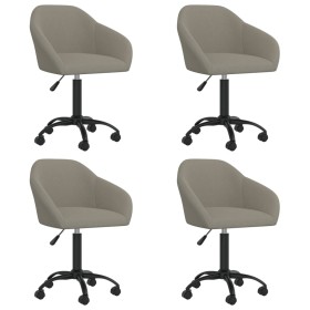 4pcs Light Gray Velvet Swivel Dining Chairs by vidaXL, dining chairs - Ref: Foro24-3089639, Price: 266,22 €, Discount: %