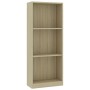 3-stufiges Regal aus Sonoma-Eiche aus Holzwerkstoff, 40 x 24 x 109 cm von vidaXL, Bücherregale und Regale - Ref: Foro24-80083...