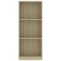 3-stufiges Regal aus Sonoma-Eiche aus Holzwerkstoff, 40 x 24 x 109 cm von vidaXL, Bücherregale und Regale - Ref: Foro24-80083...