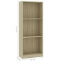 3-stufiges Regal aus Sonoma-Eiche aus Holzwerkstoff, 40 x 24 x 109 cm von vidaXL, Bücherregale und Regale - Ref: Foro24-80083...