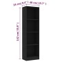 4-tier black engineered wood shelving unit 40x24x142 cm by vidaXL, Bookcases and shelves - Ref: Foro24-800838, Price: 49,99 €...