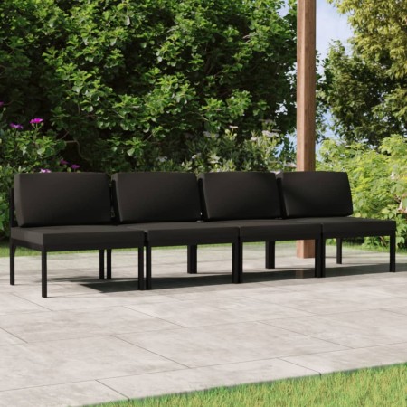 4-Sitzer-Gartensofa mit anthrazitgrauen Aluminiumkissen von , Gartensets - Ref: Foro24-3107785, Preis: 657,32 €, Rabatt: %