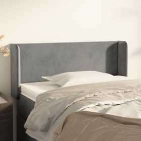 Light gray velvet headboard 103x16x78/88 cm by , Headboards and footboards - Ref: Foro24-3118530, Price: 49,26 €, Discount: %