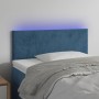 Dark blue velvet LED headboard 80x5x78/88 cm by , Headboards and footboards - Ref: Foro24-3121366, Price: 46,29 €, Discount: %