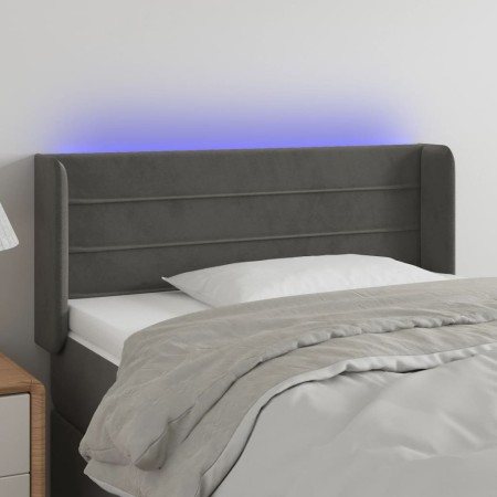 Cabecero con LED de terciopelo gris oscuro 103x16x78/88 cm de , Cabeceros y pies de cama - Ref: Foro24-3123419, Precio: 59,82...