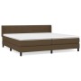 Cama box spring con colchón tela marrón oscuro 200x200 cm de , Camas y somieres - Ref: Foro24-3129740, Precio: 594,98 €, Desc...