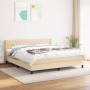 Cama box spring con colchón tela color crema 180x200 cm de , Camas y somieres - Ref: Foro24-3129974, Precio: 579,71 €, Descue...