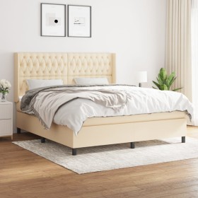 Box spring bed with cream fabric mattress 180x200 cm by , Beds and slatted bases - Ref: Foro24-3131694, Price: 650,58 €, Disc...