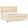 Cama box spring con colchón tela color crema 180x200 cm de , Camas y somieres - Ref: Foro24-3131694, Precio: 651,65 €, Descue...