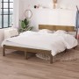 Honey brown double pine wood bed frame 135x190 cm by vidaXL, Beds and slatted bases - Ref: Foro24-810125, Price: 99,89 €, Dis...