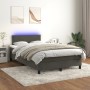 Cama box spring colchón y LED terciopelo gris oscuro 120x200 cm de , Camas y somieres - Ref: Foro24-3134274, Precio: 383,40 €...