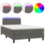 Cama box spring colchón y LED terciopelo gris oscuro 120x200 cm de , Camas y somieres - Ref: Foro24-3134274, Precio: 383,40 €...