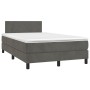 Cama box spring colchón y LED terciopelo gris oscuro 120x200 cm de , Camas y somieres - Ref: Foro24-3134274, Precio: 383,40 €...