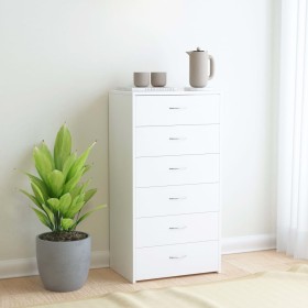 Aparador con 6 cajones madera contrachapada blanco 50x34x96 cm de vidaXL, Aparadores - Ref: Foro24-800666, Precio: 105,38 €, ...