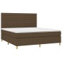 Boxspringbett-Matratze, LED-Leuchten, dunkelbrauner Stoff, 180 x 200 cm von , Betten und Lattenroste - Ref: Foro24-3135536, P...