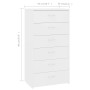 Sideboard with 6 drawers white plywood 50x34x96 cm by vidaXL, Sideboards - Ref: Foro24-800666, Price: 107,16 €, Discount: %