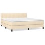 Cama box spring con colchón tela color crema 180x200 cm de , Camas y somieres - Ref: Foro24-3140238, Precio: 577,09 €, Descue...