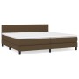 Cama box spring con colchón tela marrón oscuro 200x200 cm de , Camas y somieres - Ref: Foro24-3140244, Precio: 587,01 €, Desc...