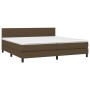 Cama box spring con colchón tela marrón oscuro 200x200 cm de , Camas y somieres - Ref: Foro24-3140244, Precio: 587,01 €, Desc...