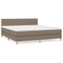 Box spring bed with taupe gray fabric mattress 160x200 cm by , Beds and slatted bases - Ref: Foro24-3140549, Price: 518,23 €,...