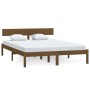 Estructura de cama madera de pino doble marrón miel 135x190 cm de vidaXL, Camas y somieres - Ref: Foro24-810125, Precio: 99,8...