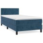 Box spring bed with dark blue velvet mattress 100x200 cm by , Beds and slatted bases - Ref: Foro24-3141171, Price: 345,12 €, ...